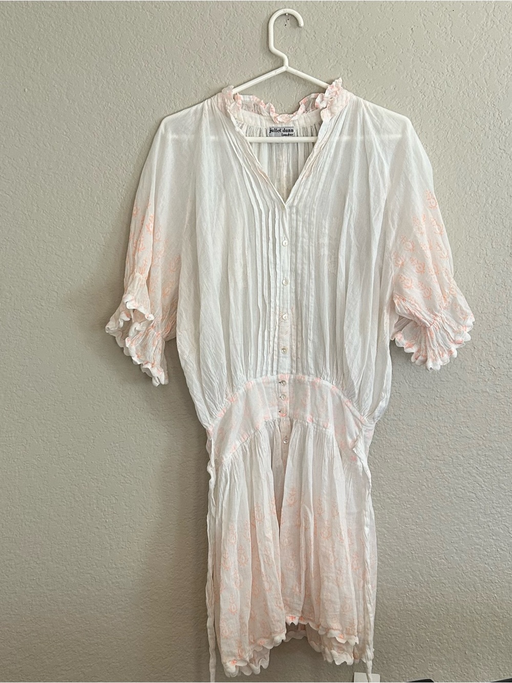 Juliet Dunn Poplin Blouson Dress Small
